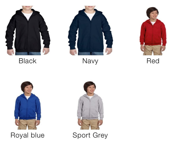 Gildan full zip hoodie youth