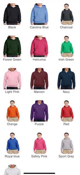 Gildan youth hoodies